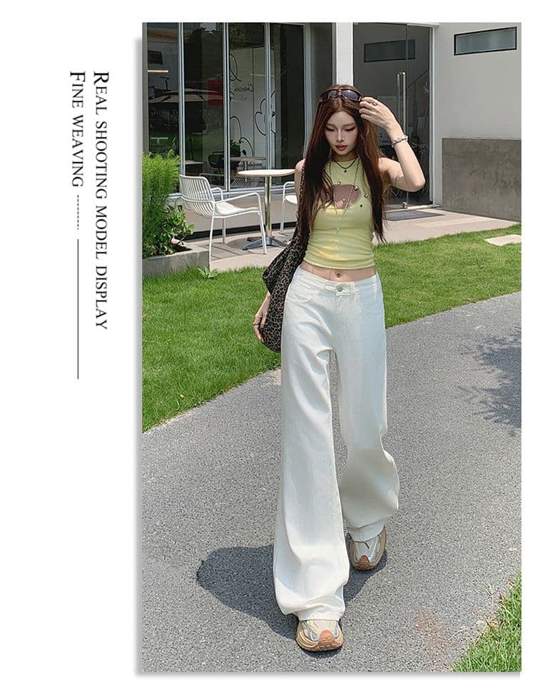 세 국방 대나무 마디 라이 경기 서울 루즈핏 없음 폭탄 마이크로 나팔 바지 시원한 통기성 편안함 대나무 마디 질감 여름 화이트 상세 이미지 13