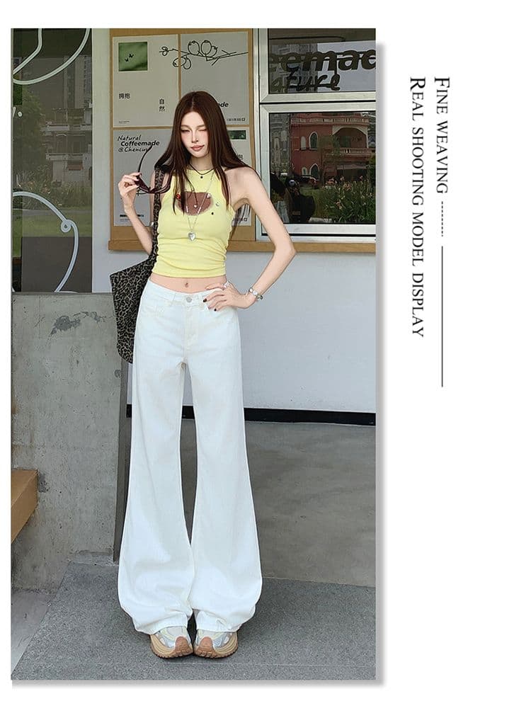 세 국방 대나무 마디 라이 경기 서울 루즈핏 없음 폭탄 마이크로 나팔 바지 시원한 통기성 편안함 대나무 마디 질감 여름 화이트 상세 이미지 17