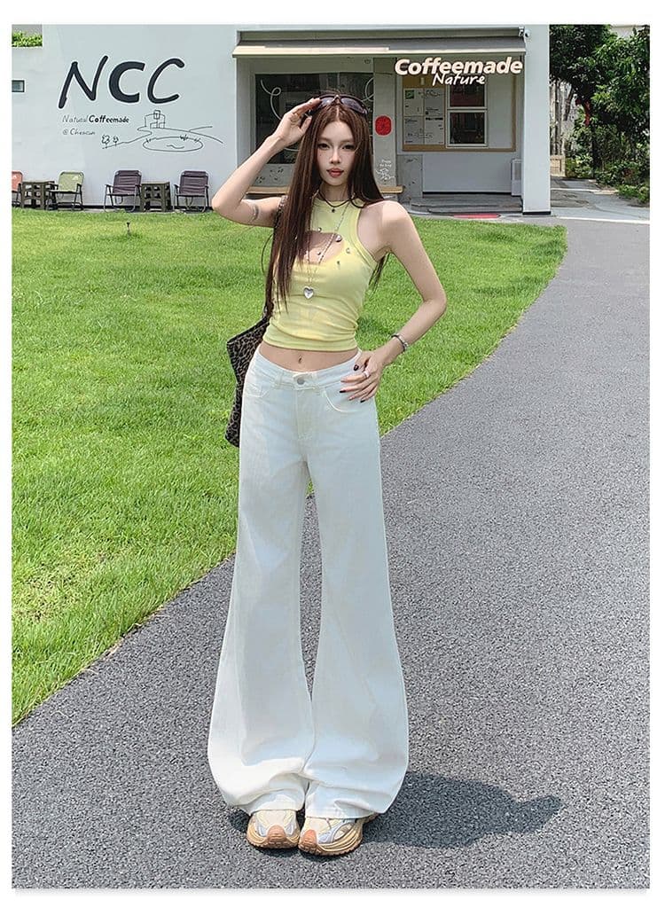 세 국방 대나무 마디 라이 경기 서울 루즈핏 없음 폭탄 마이크로 나팔 바지 시원한 통기성 편안함 대나무 마디 질감 여름 화이트 상세 이미지 19