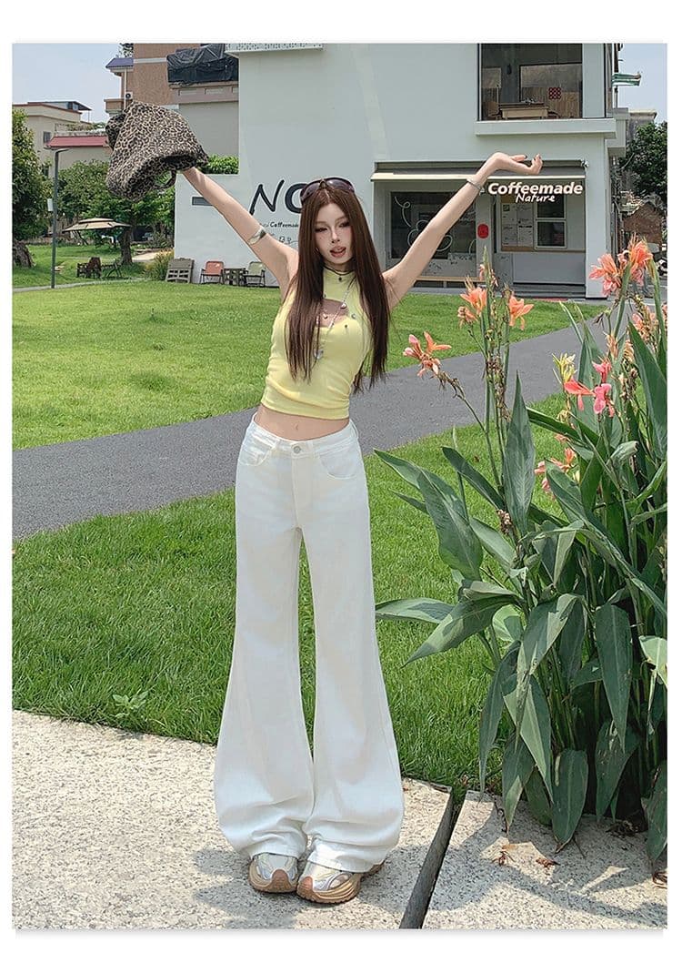 세 국방 대나무 마디 라이 경기 서울 루즈핏 없음 폭탄 마이크로 나팔 바지 시원한 통기성 편안함 대나무 마디 질감 여름 화이트 상세 이미지 23