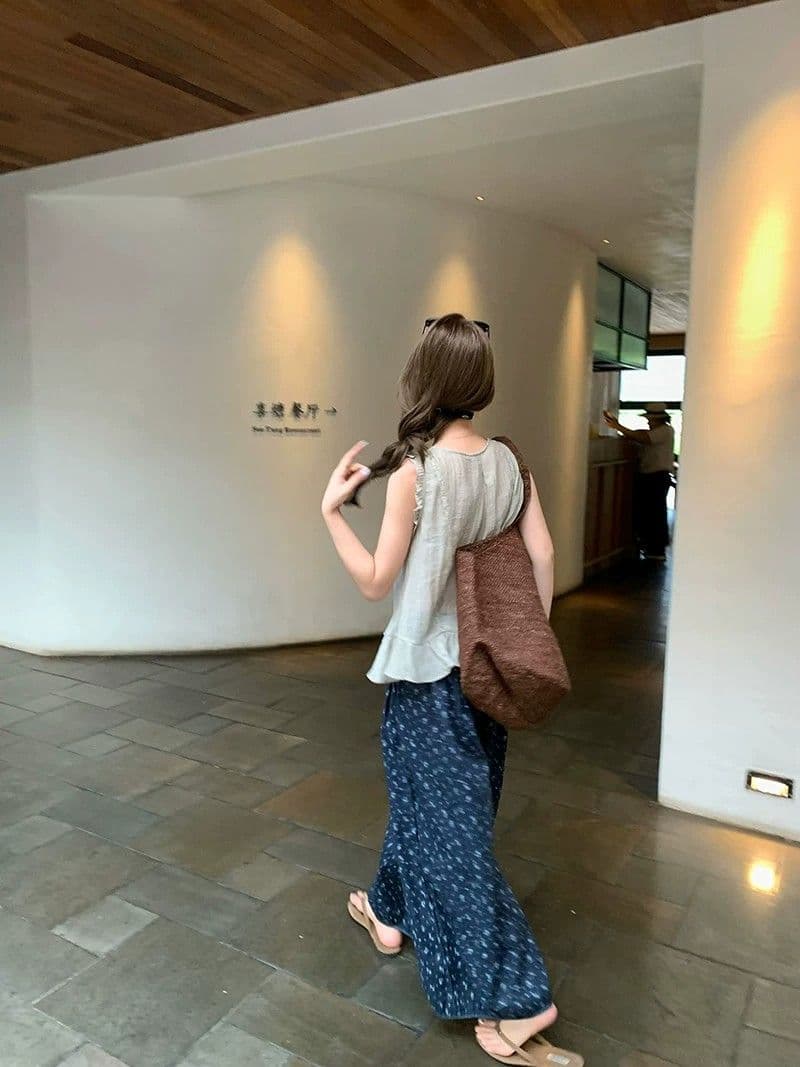 im ~까지 목면 꽃이 핌 리넨 면화 꽃무늬 바지 레이스 배기 바지 여성 넓은 다리 9부 바지 상세 이미지 23
