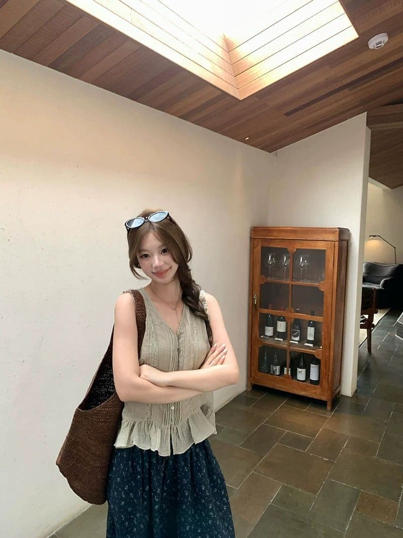 im ~까지 목면 꽃이 핌 리넨 면화 꽃무늬 바지 레이스 배기 바지 여성 넓은 다리 9부 바지 상세 이미지 28