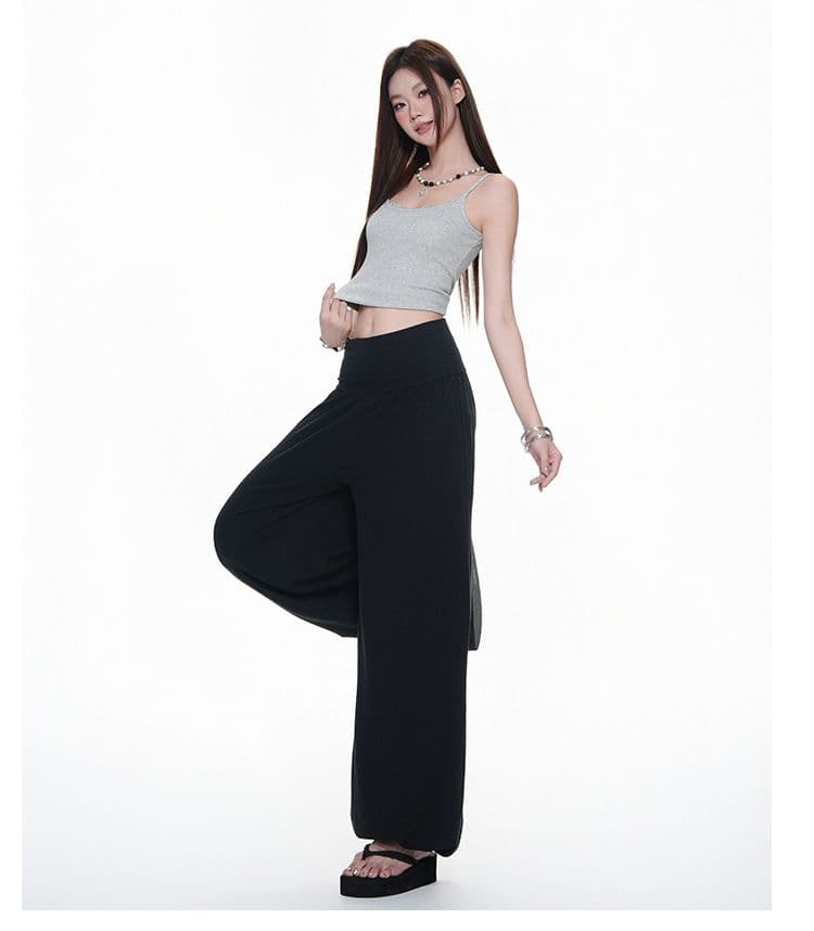 무료 호흡 바지 요가 가면 뒤집다 측면 디자인 부드러운 다시 우는 소리 다시 부담하지 마세요. 도루 도루 랜턴 니트 바지 상세 이미지 9