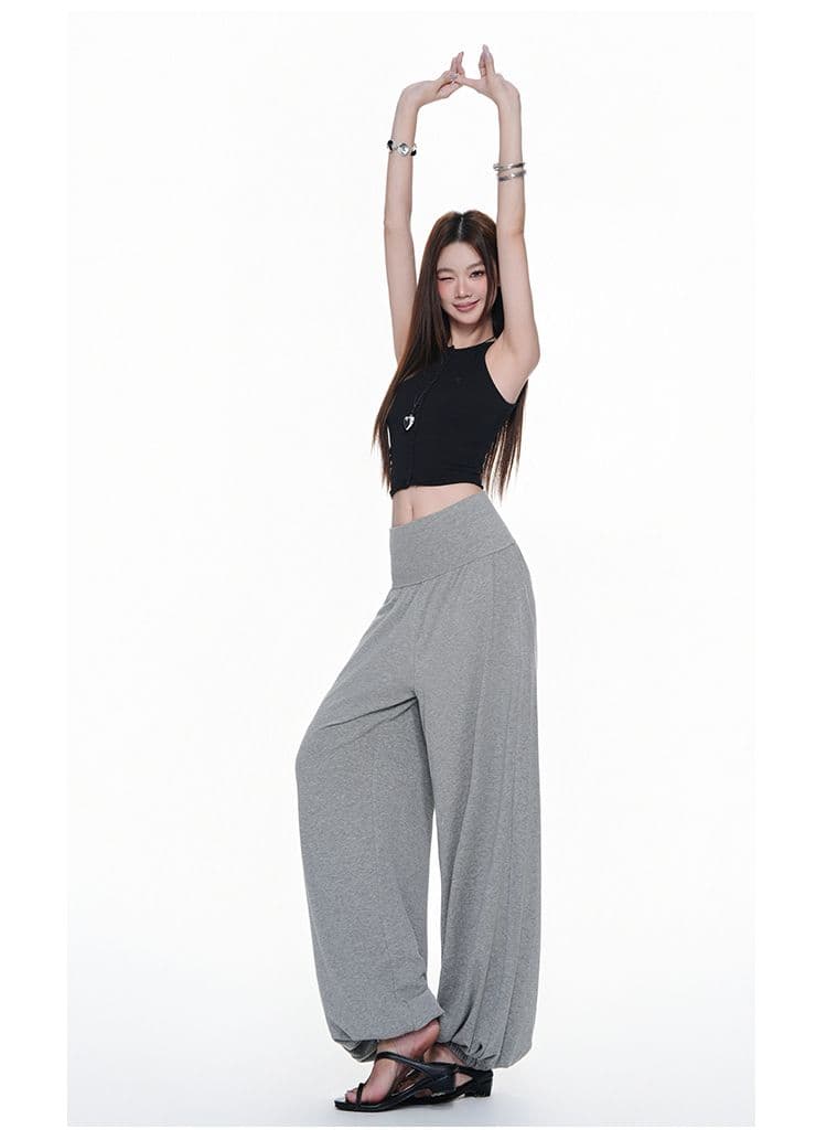 무료 호흡 바지 요가 가면 뒤집다 측면 디자인 부드러운 다시 우는 소리 다시 부담하지 마세요. 도루 도루 랜턴 니트 바지 상세 이미지 25