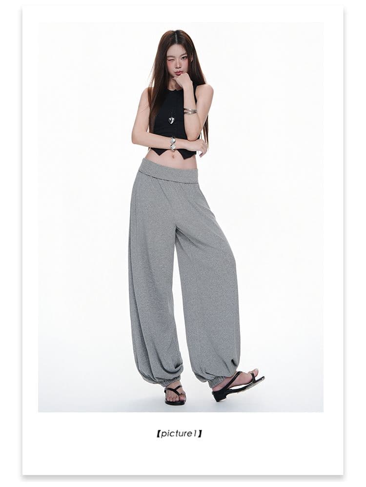 무료 호흡 바지 요가 가면 뒤집다 측면 디자인 부드러운 다시 우는 소리 다시 부담하지 마세요. 도루 도루 랜턴 니트 바지 상세 이미지 28