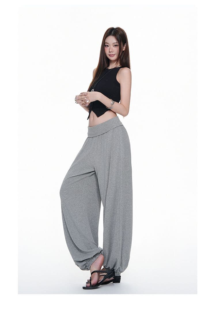 무료 호흡 바지 요가 가면 뒤집다 측면 디자인 부드러운 다시 우는 소리 다시 부담하지 마세요. 도루 도루 랜턴 니트 바지 상세 이미지 30