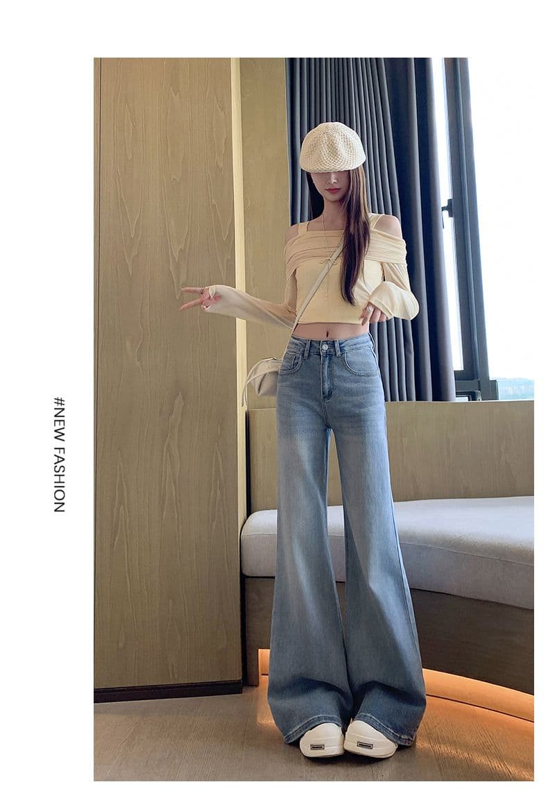 얼음 블루 부츠컷 청바지 여성 봄 여름 새로운 키 큰 남자 아니요 막대기 다리 도루 센스 로우 웨이스트 나팔 바지 핫걸 슬림해 보이는 상세 이미지 9