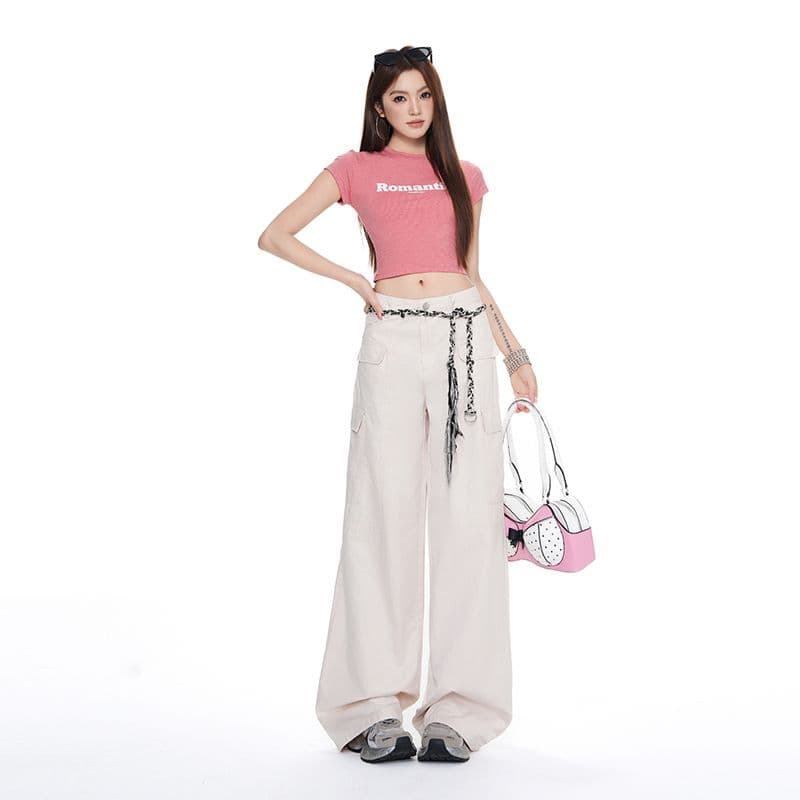 아메리칸 레트로 워크웨어 캐주얼 느긋한 루즈핏 슬림해 보이는 와이드 레깅스 바지 다용도 느슨함 센스 데님 긴 바지 이미지 2