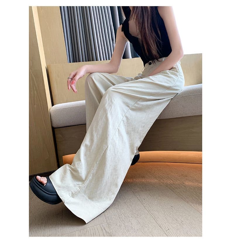 오래된 돈 바람 레트로 얼음 실크 면 린넨 도루 센스 바닥 청소 바지 여성 새로운 루즈핏 캐주얼 와이드 레그 팬츠 상세 이미지 26