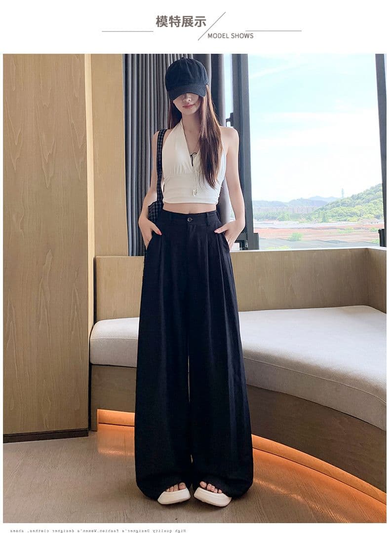 오래된 돈 바람 레트로 얼음 실크 면 린넨 도루 센스 바닥 청소 바지 여성 새로운 루즈핏 캐주얼 와이드 레그 팬츠 상세 이미지 28