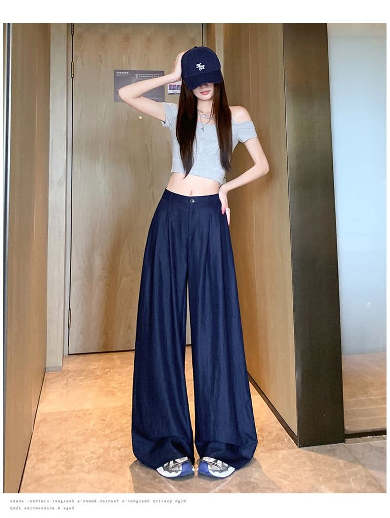 오래된 돈 바람 레트로 얼음 실크 면 린넨 도루 센스 바닥 청소 바지 여성 새로운 루즈핏 캐주얼 와이드 레그 팬츠 상세 이미지 40