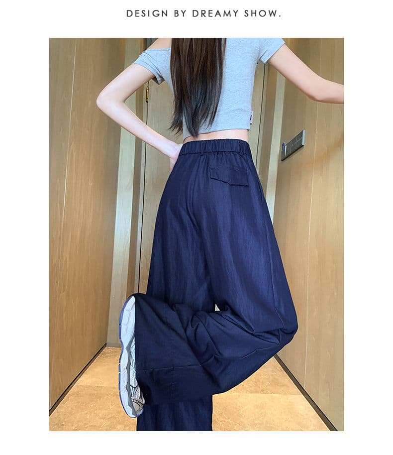 오래된 돈 바람 레트로 얼음 실크 면 린넨 도루 센스 바닥 청소 바지 여성 새로운 루즈핏 캐주얼 와이드 레그 팬츠 상세 이미지 43
