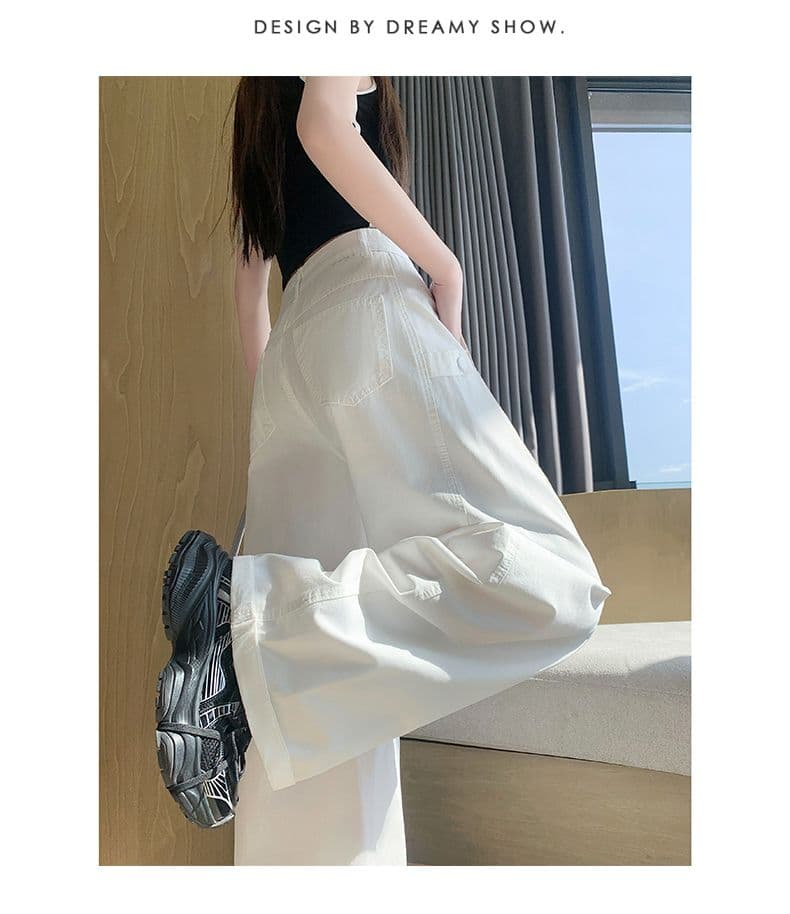 이른 가을 아메리칸 레트로 캐주얼 워크웨어 팬츠 새로운 다용도 디자인 센스 루즈핏 넓은 다리 모통이 칼 바지 상세 이미지 25
