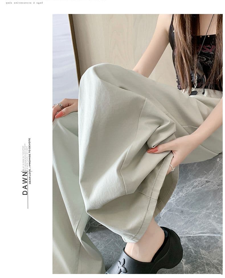 오래된 돈 레트로 서있는 자르다 디자인 센스 명중 Pleat 캐주얼 바지 새로운 루즈핏 와이드 레깅스 바지 상세 이미지 14