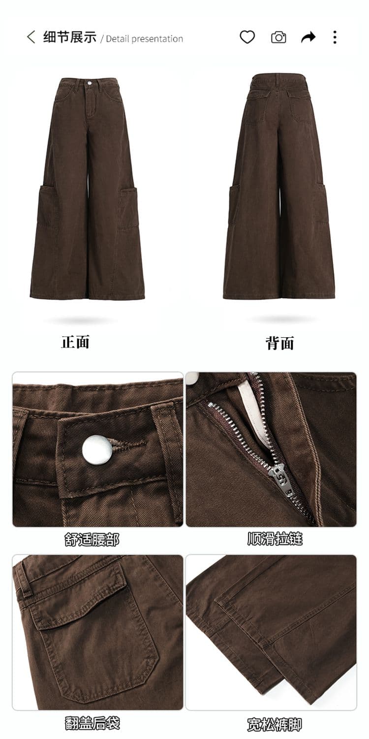 아메리칸 얕은 카키 색 워크웨어 팬츠 여성 2026 년 여름 새로운 루즈핏 슬림해 보이는 운동 속도 건조한 캐주얼 와이드 레그 팬츠 상세 이미지 8
