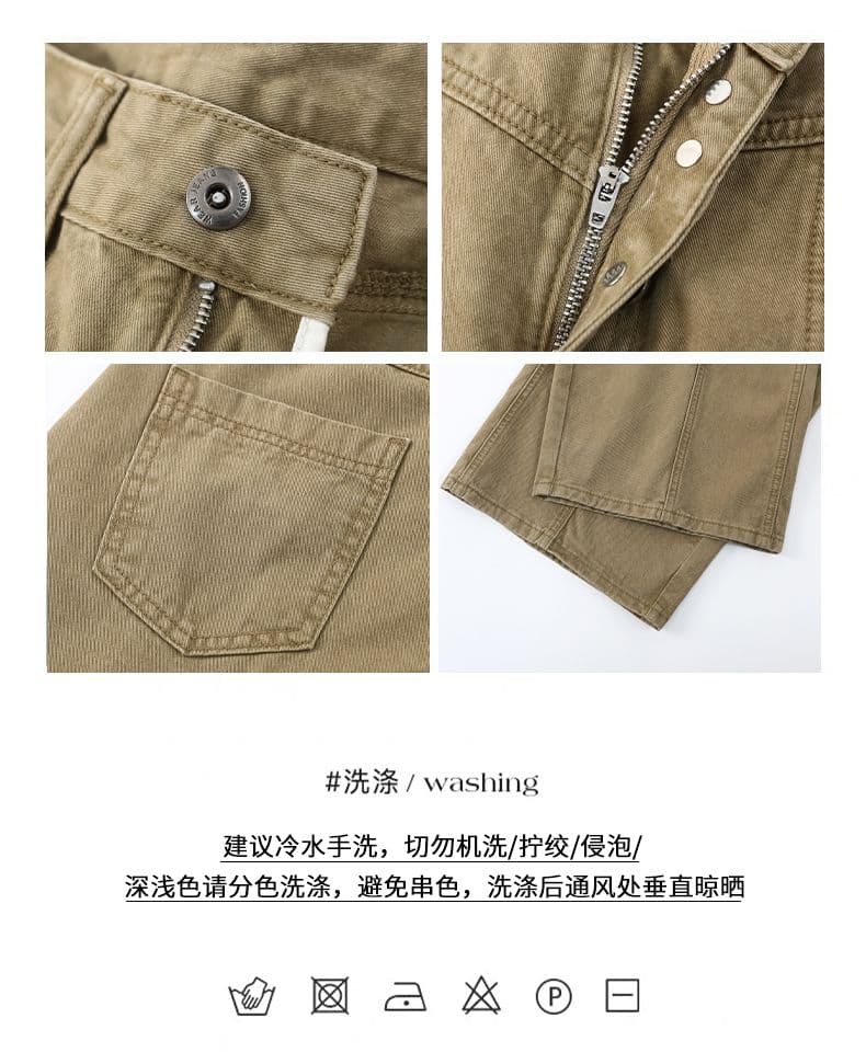 커피 녹색 아메리칸 레트로 단추 디자인 센스 넓은 다리 청바지 여성 여름 새로운 하이웨이스트 루즈핏 슬림해 보이는 긴 바지 상세 이미지 7