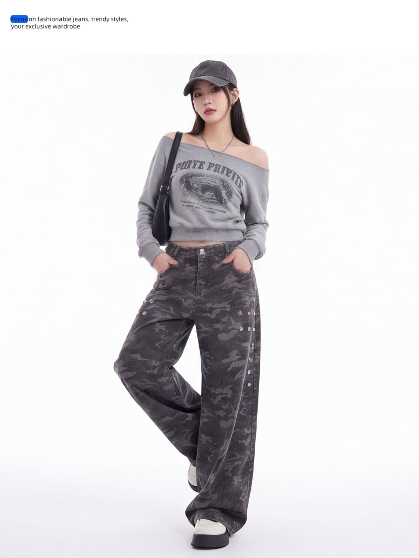 루즈핏 다용도 도루 센스 바닥 청소 워크웨어 막대기 훈련 청바지 남자 가을 새로운 하이웨이스트 아메리칸 카모플라주 캐주얼 와이드 레그 팬츠 상세 이미지 5
