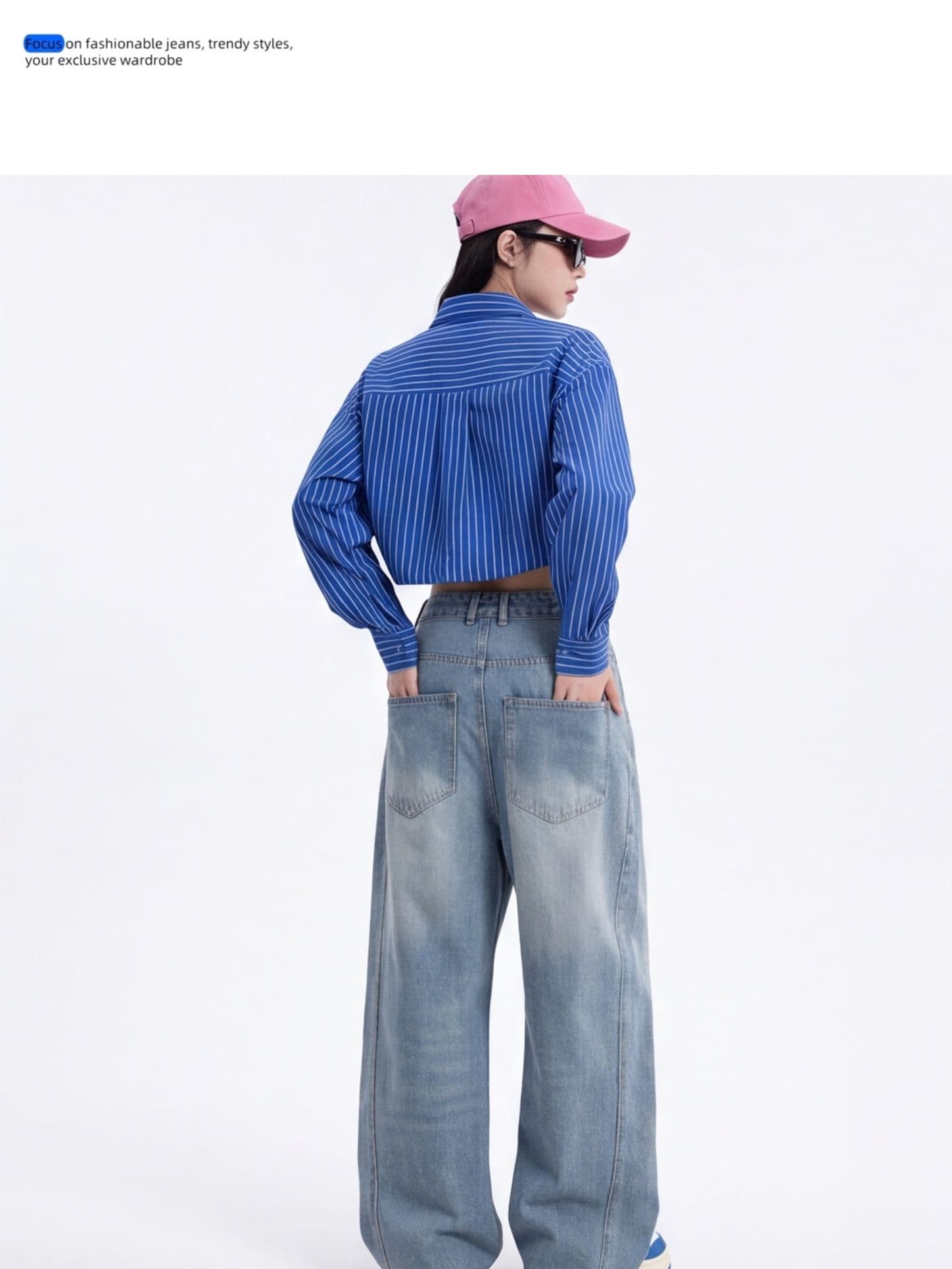 가을 의상 해체 비스듬한 단추 모통이 칼 청바지 여성 와이드 레그 팬츠 개성 잘못된 게재 위치 허리 머리 루즈핏 바나나 워크웨어 긴 바지 상세 이미지 10
