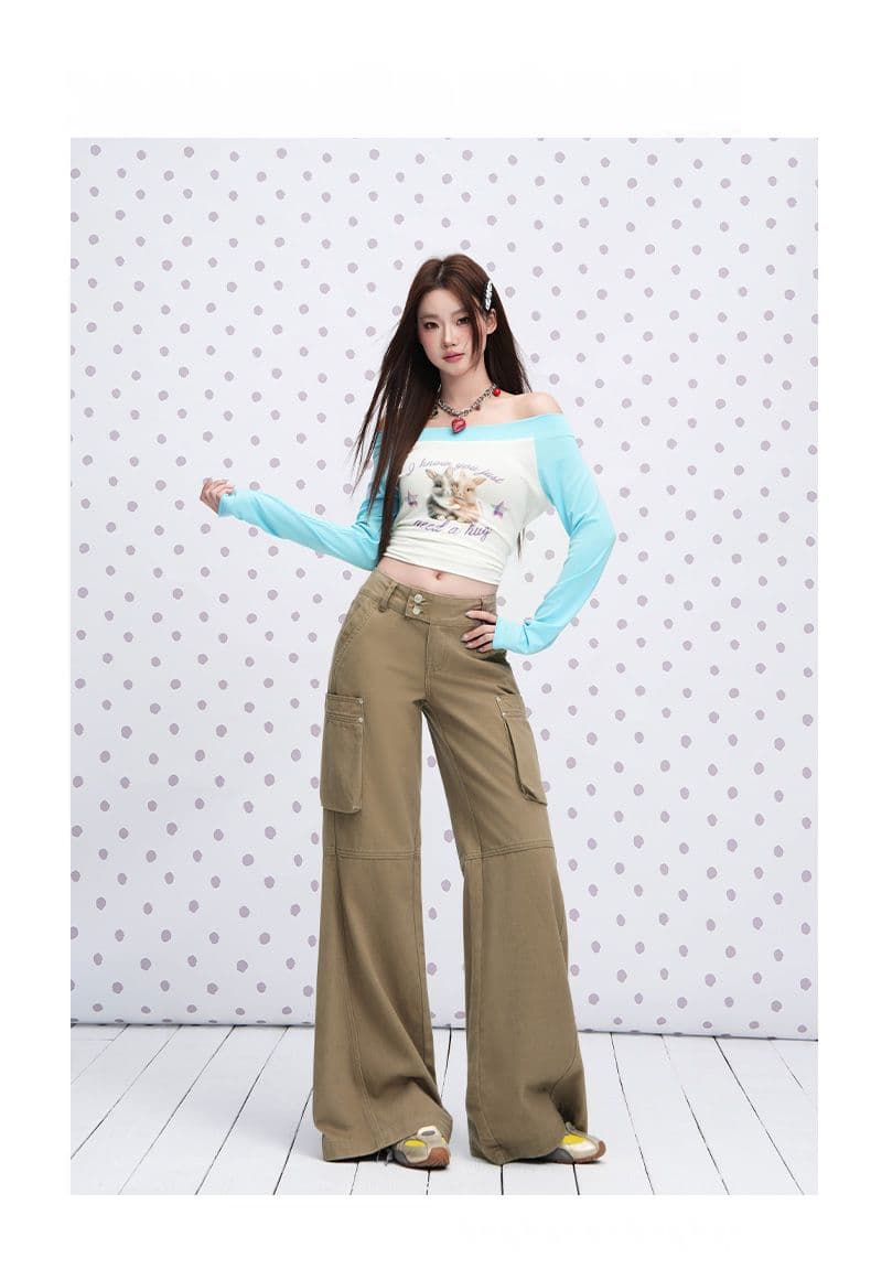 커피 색상 면 소재 캐주얼 분할 더블 버클 워크웨어 팬츠 여성 2026 년 이른 가을 새로운 루즈핏 기타 주머니 와이드 레그 팬츠 상세 이미지 15