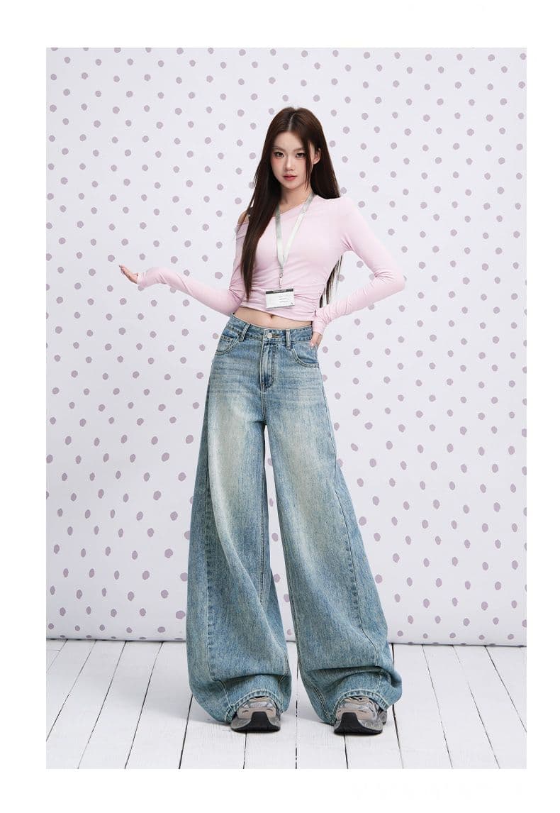 하늘색 리넨 면화 혼방 없음 폭탄 모통이 칼 청바지 여성 2026 년 이른 가을 새로운 루즈핏 캐주얼 바닥 청소 바지 상세 이미지 8