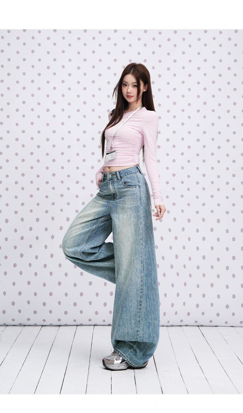 하늘색 리넨 면화 혼방 없음 폭탄 모통이 칼 청바지 여성 2026 년 이른 가을 새로운 루즈핏 캐주얼 바닥 청소 바지 상세 이미지 10