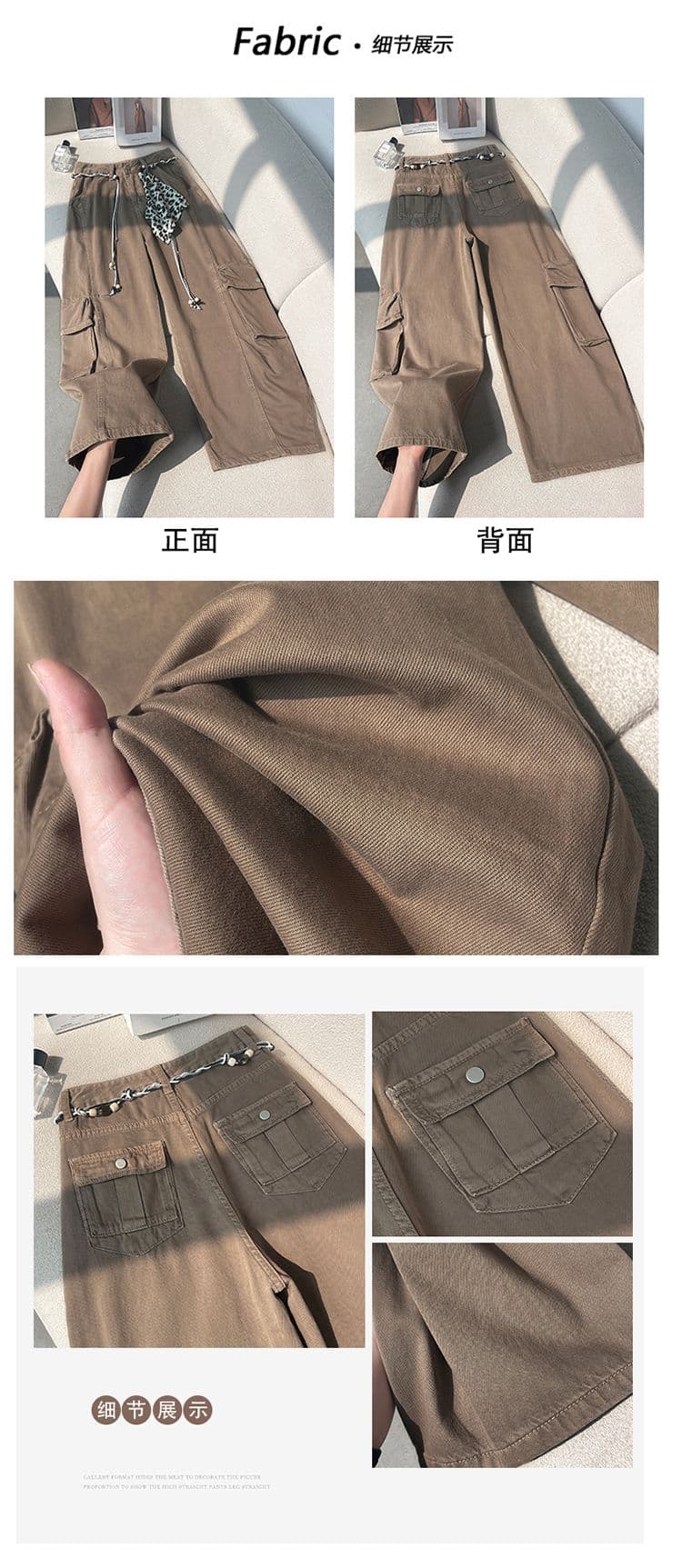 아메리칸 높음 거리 워크웨어 모통이 칼 바지 여성 2026 새로운 가을 작은 키 느긋한 루즈핏 캐주얼 넓은 다리 청바지 상세 이미지 4