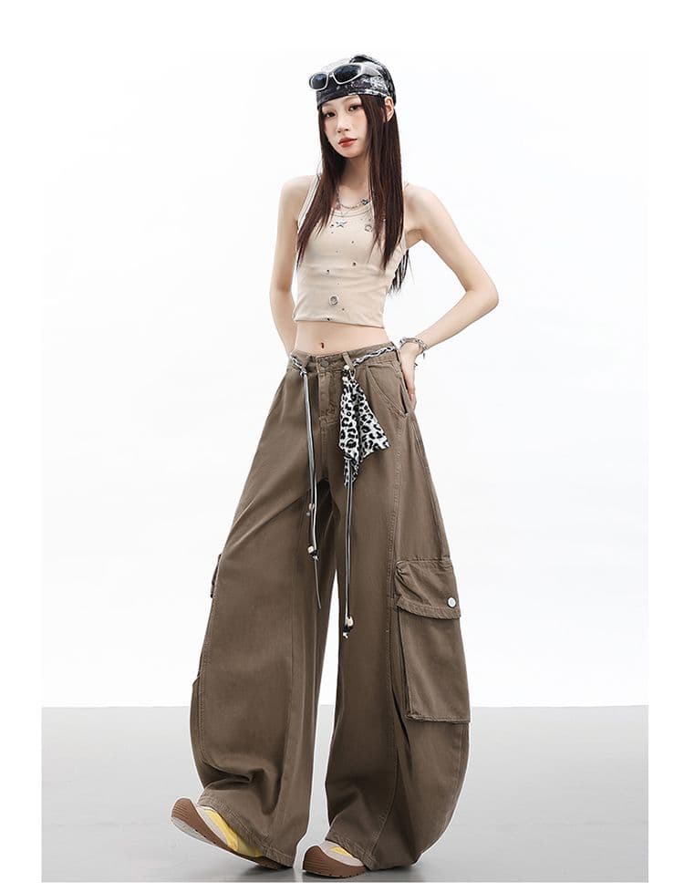 아메리칸 높음 거리 워크웨어 모통이 칼 바지 여성 2026 새로운 가을 작은 키 느긋한 루즈핏 캐주얼 넓은 다리 청바지 상세 이미지 16