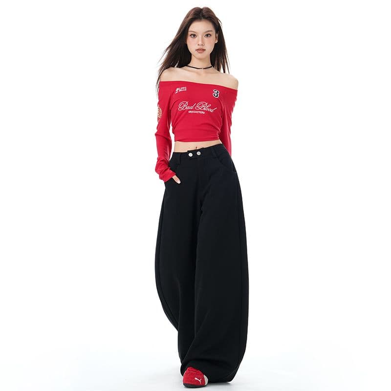 도시 운동 바람 주름 주머니 디자인 센스 캐주얼 바지 여성 가을 새로운 한 부서 넓은 다리 다용도 도루 센스 웨이 바지 이미지 4