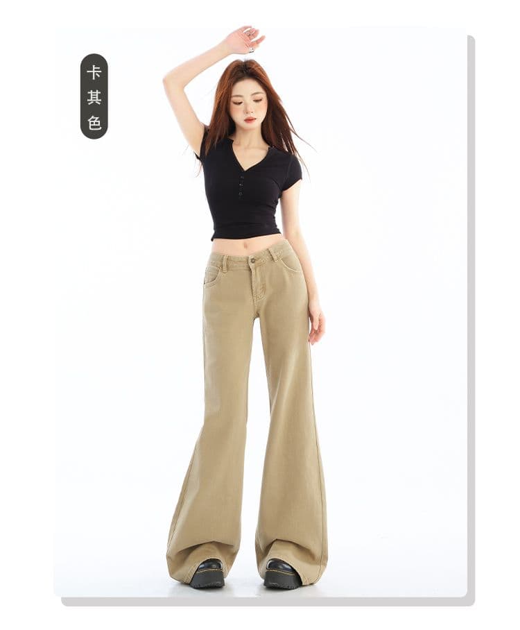 화이트 부츠컷 아니요 막대기 다리 청바지 여성 아메리칸 레트로 로우 웨이스트 좁은 에디션 슬림해 보이는 긴 바지 상세 이미지 11