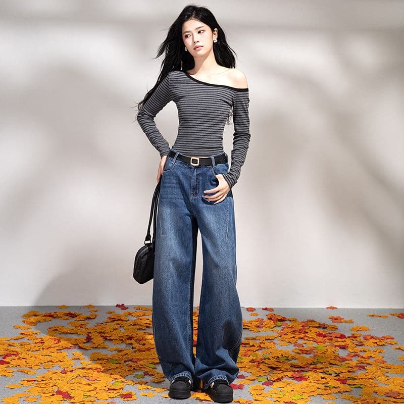 폭발 모통이 칼 바지 ykk 레트로 블루 모통이 칼 바지 슈퍼 잘 생긴 높은 품질 긴 바지 그리고 더하기 길다 xs-xl 이미지 5