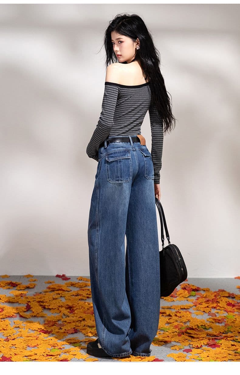 폭발 모통이 칼 바지 ykk 레트로 블루 모통이 칼 바지 슈퍼 잘 생긴 높은 품질 긴 바지 그리고 더하기 길다 xs-xl 상세 이미지 16