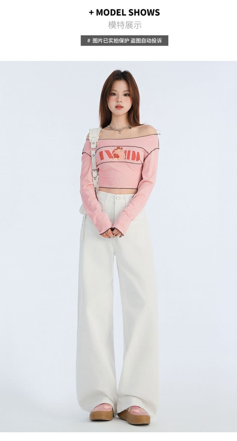 폭발 아메리칸 루즈핏 주요 추진력 높은 품질 화이트 이전 열기 가방 넓은 다리 바닥 청소 긴 바지 길이 연장 xs-xl 상세 이미지 11