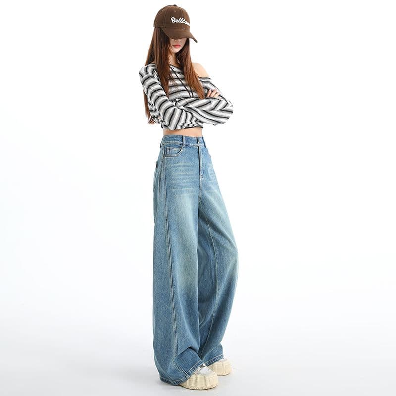 폭발 패치워크 모통이 칼 바지 노스탤지어 블루 단 닝 블루 폭발 패치워크 모통이 칼 와이드 레그 팬츠 긴 바지 s-xl 이미지 4