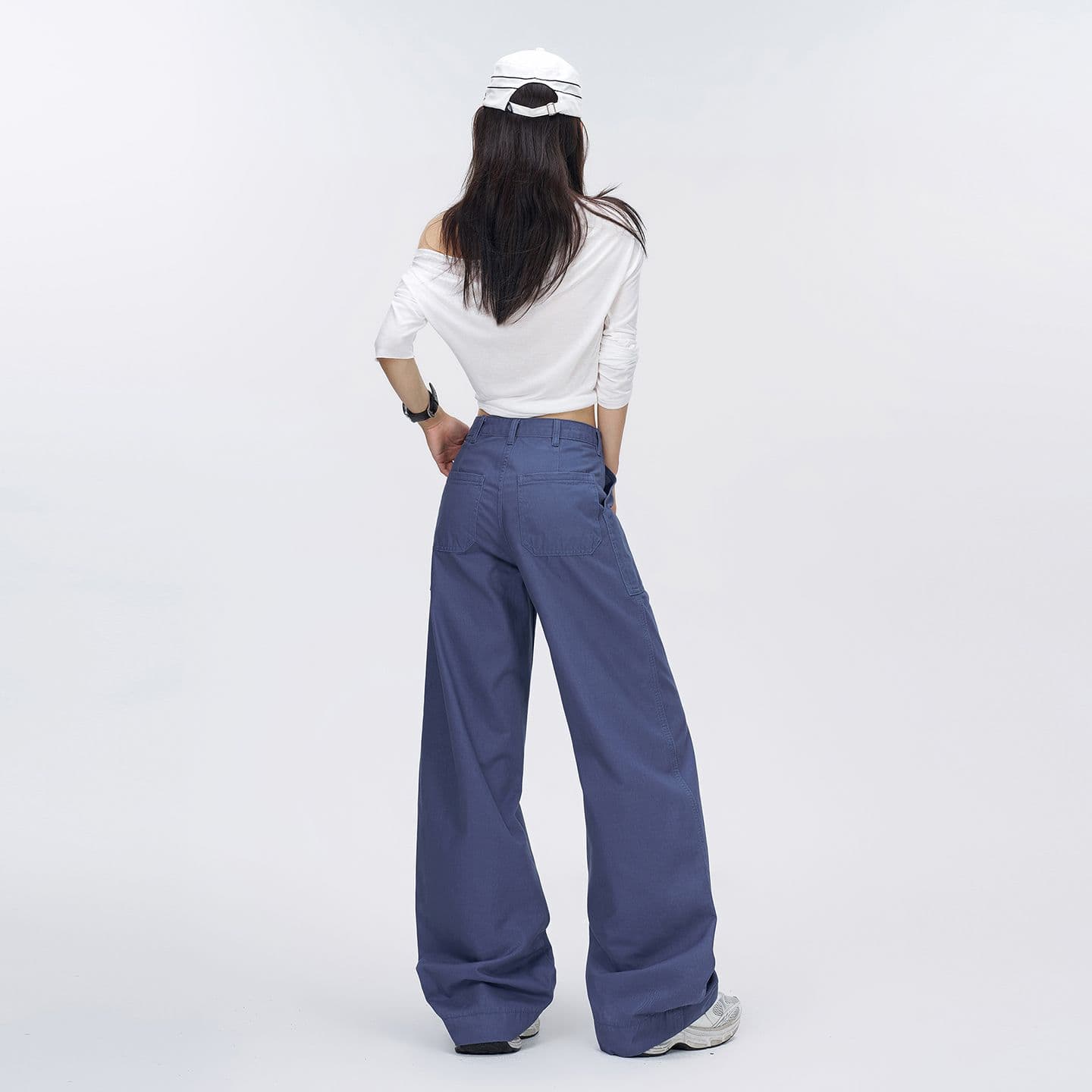법 일 블루 아메리칸 레트로 루즈핏 스트레이트 다용도 2026 가을 새로운 워크웨어 팬츠 길다 넓은 다리 청바지 여성 이미지 6