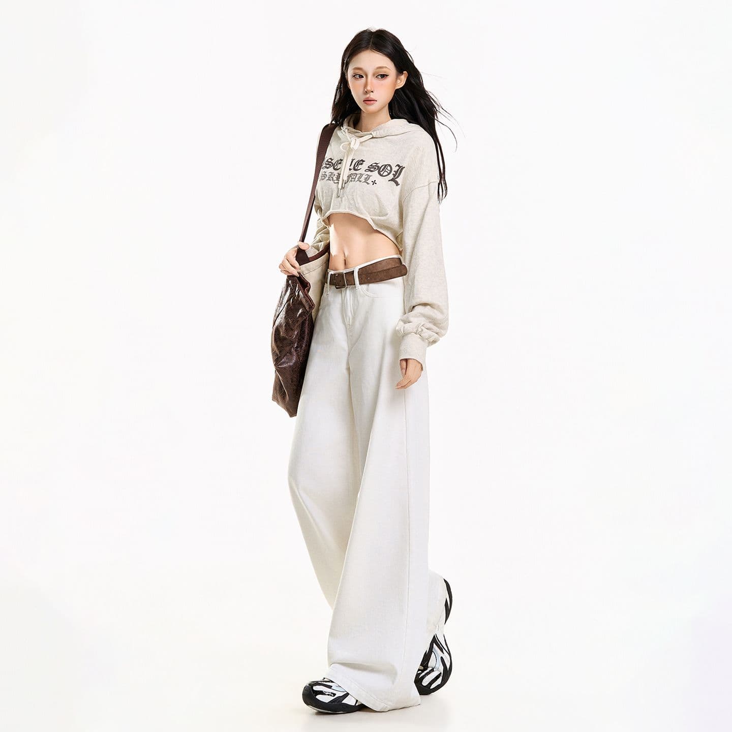 청바지 여성 넓은 다리 아메리칸 순면 플립 커버 주머니 레트로 이미지 2