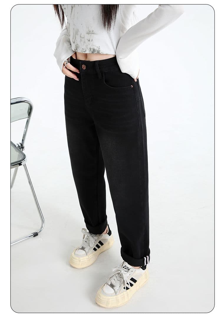 사면 신축 2026 조기 가을 새로운 하이웨이스트 편안함 다용도 할란 9부 바지 루즈핏 슬림해 보이는 신축성 아빠 바지 상세 이미지 8