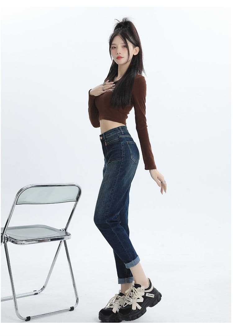 2026 조기 가을 새로운 캐주얼 하이웨이스트 하렘 바지 9 포인트 여성 편안함 다용도 표지 고기 슬림해 보이는 무 바지 상세 이미지 20