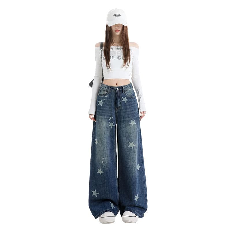 조기 가을 레트로 블루 나만의 것을 가져와 라. 질감 센스 대나무 마디 원단 깊은 데님 블루 루즈핏 편안함 슬림해 보이는 다용도 바지 이미지 4