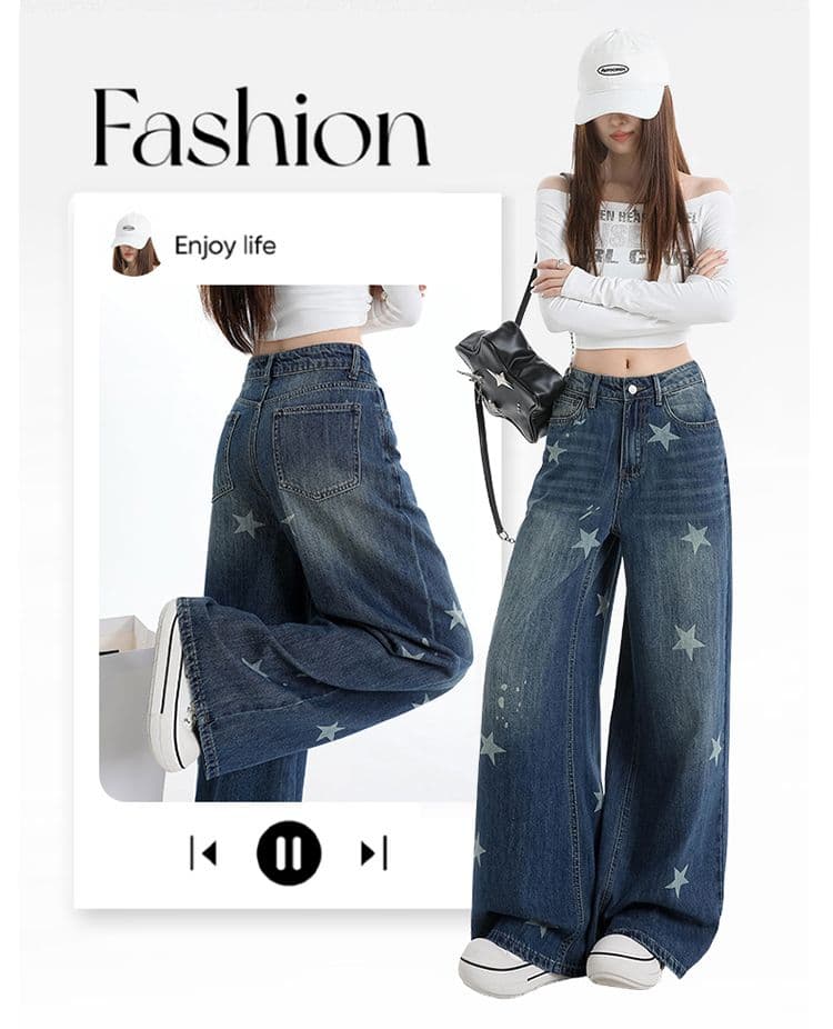조기 가을 레트로 블루 나만의 것을 가져와 라. 질감 센스 대나무 마디 원단 깊은 데님 블루 루즈핏 편안함 슬림해 보이는 다용도 바지 상세 이미지 2