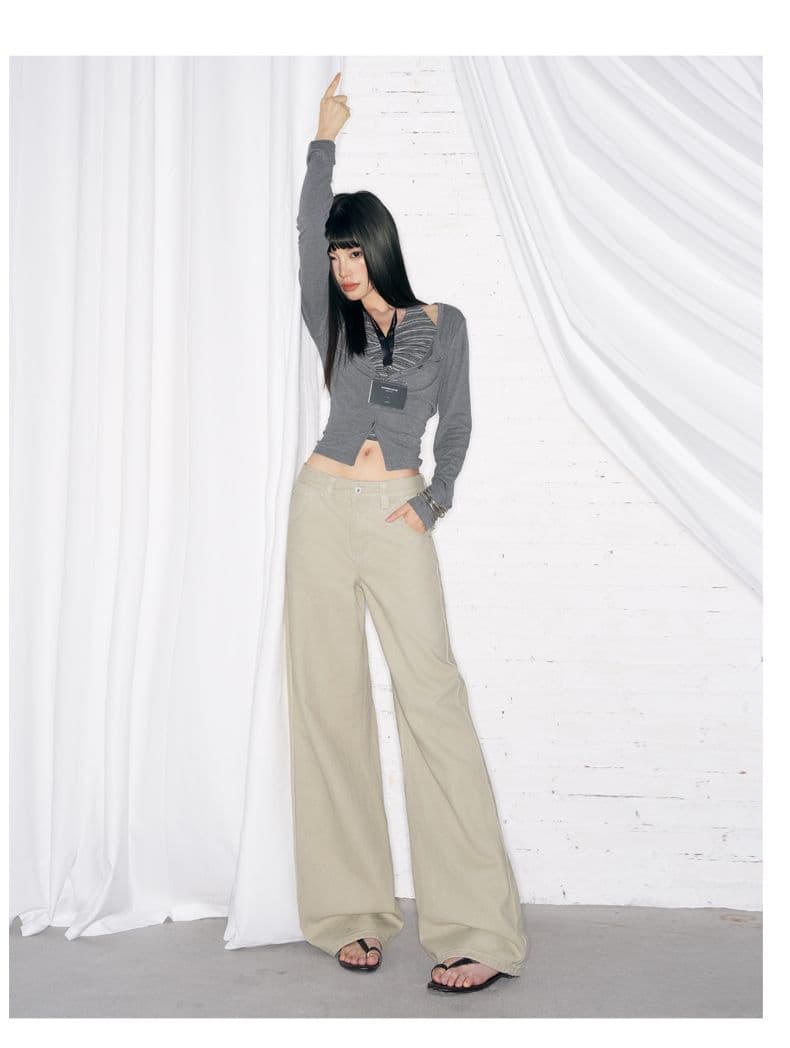 작은 대중 질감 기초 주간 접시 와이드 레그 팬츠 다용도 왕 느슨함 센스 직선 통과 바닥 청소 청바지 여성 상세 이미지 16