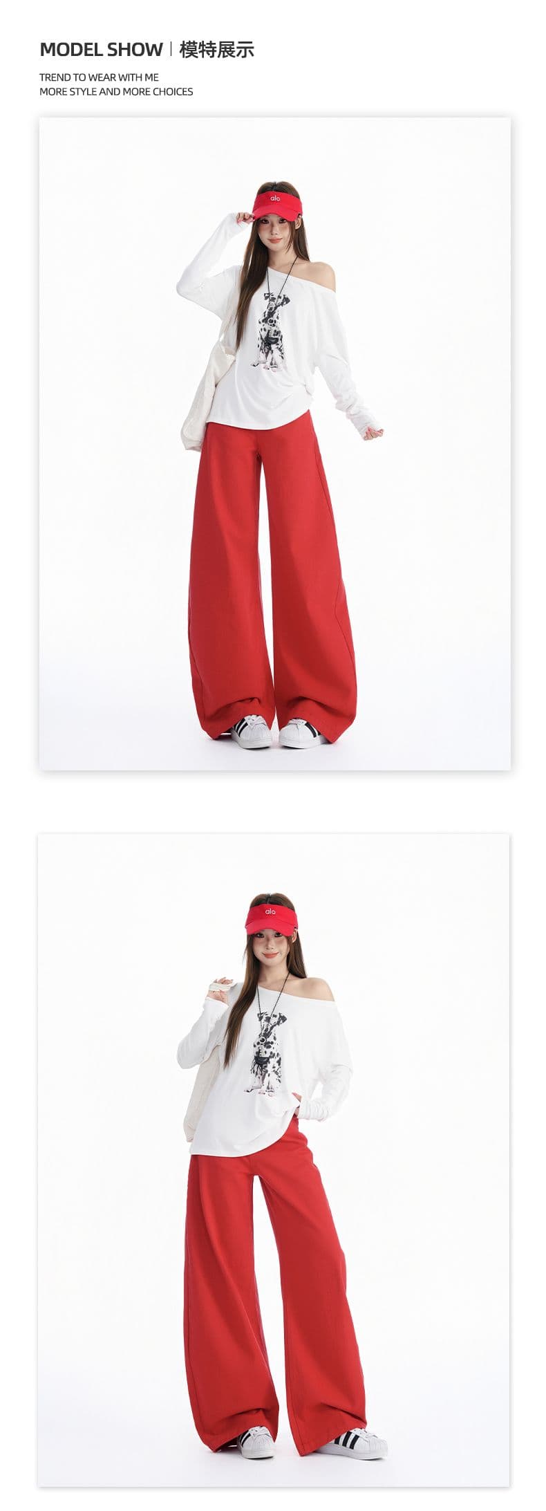 가을 새로운 빨간색 모통이 칼 청바지 여성 버클 디자인 하이웨이스트 루즈핏 슬림해 보이는 바닥 청소 바지 상세 이미지 6