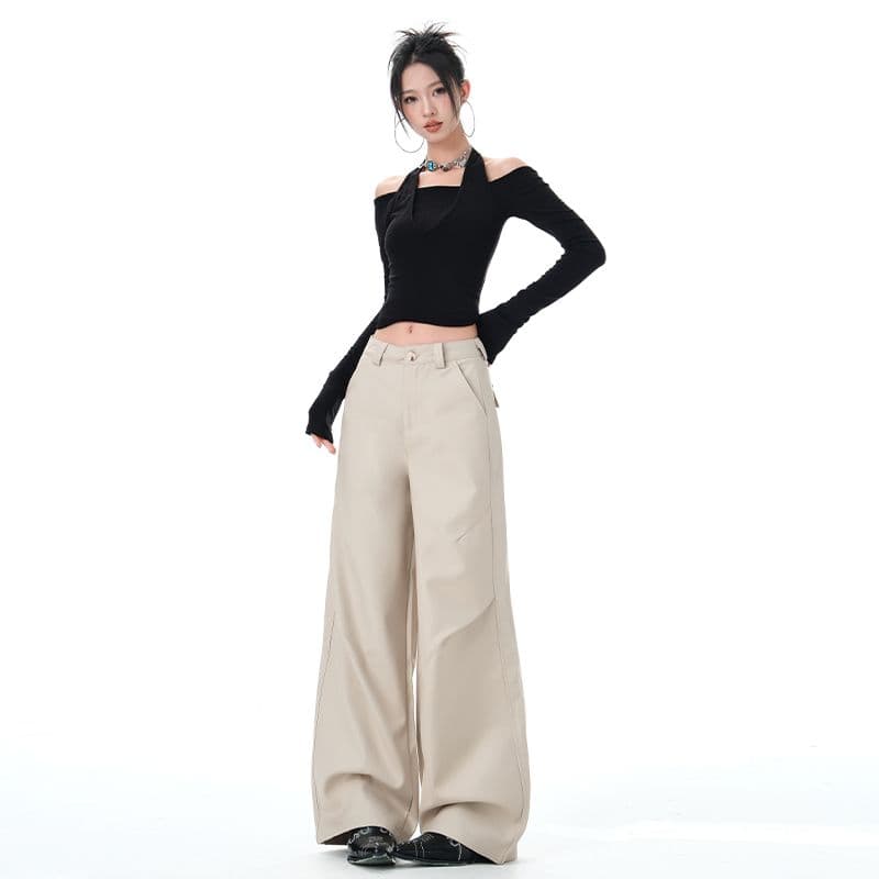 캐주얼 정장 루즈핏 모통이 칼 바지 2026 봄 가을 패션 다용도 넓은 다리 바닥 청소 바지 이미지 4
