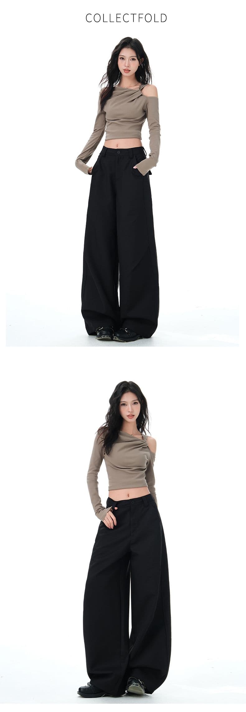 캐주얼 정장 루즈핏 모통이 칼 바지 2026 봄 가을 패션 다용도 넓은 다리 바닥 청소 바지 상세 이미지 11