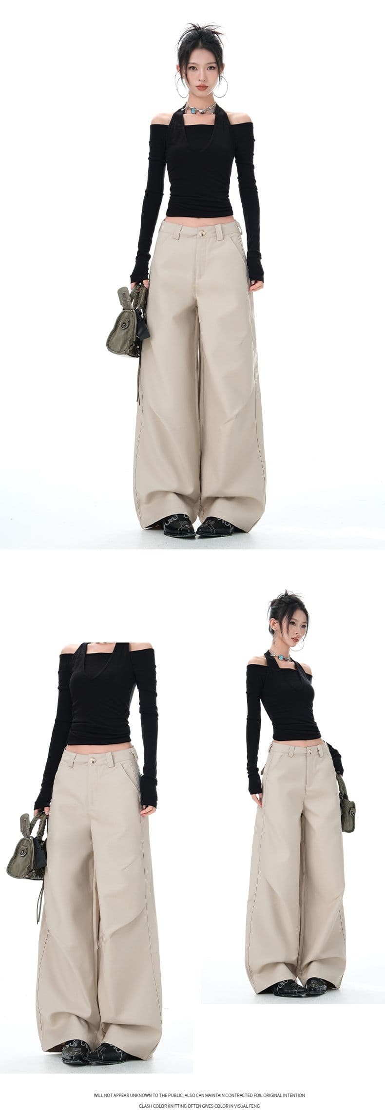 캐주얼 정장 루즈핏 모통이 칼 바지 2026 봄 가을 패션 다용도 넓은 다리 바닥 청소 바지 상세 이미지 16