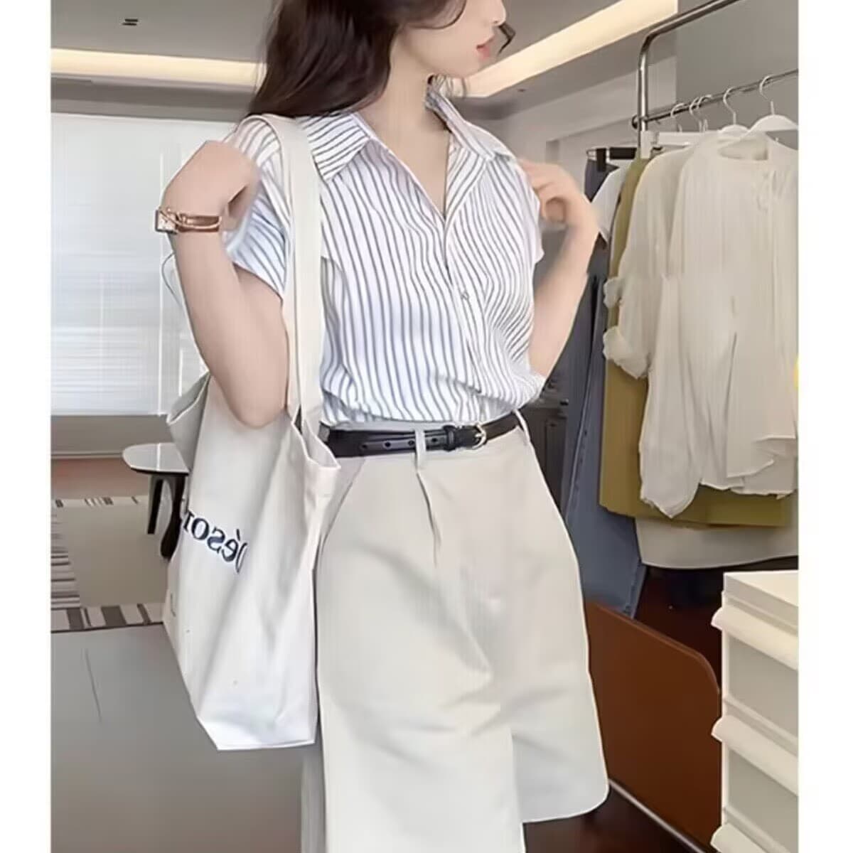 여름 드레스 코디 전체 집합 마이크로 지방 슬림해 보이는 배 종류 차 부서 착용 가져 가라. 우유 부서 소금 부서 빛 요리 한 캐주얼 투피스 슈트 여성 상세 이미지 5