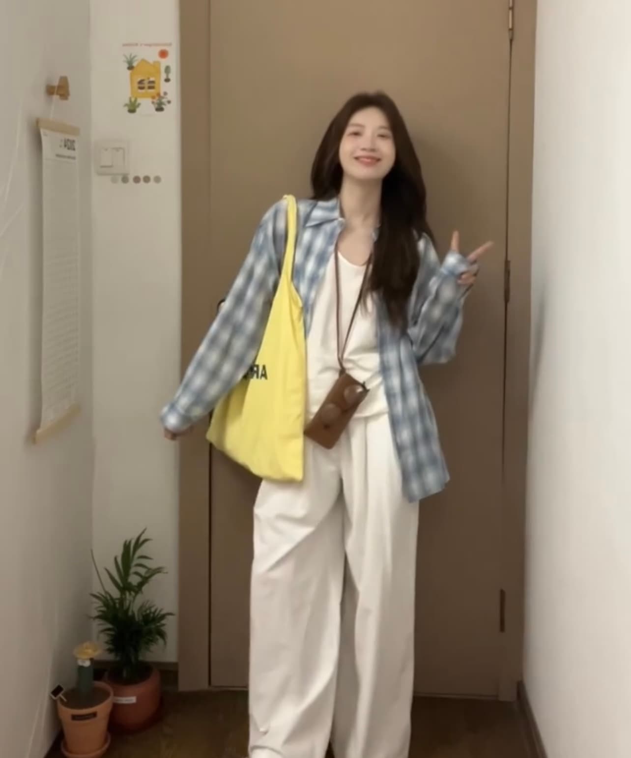 2026 파란색 체크무늬 자외선 차단 긴팔 셔츠 외부 가져 가라. 루즈핏 oversize 고급 센스 셔츠 재킷 맨위 상세 이미지 5