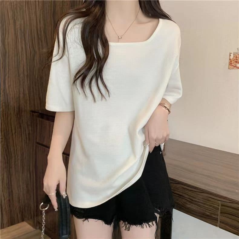 실사 6535 Mianhua 남편 그리드 광장 칼라 후아 남편 루즈핏 슬림해 보이는 다용도 반소매 맨위 상세 이미지 21
