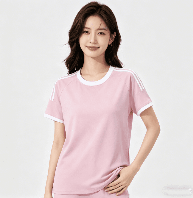 한국 스타일 순면 패션 운동복 여성 여름 학생 루즈핏 슬림해 보이는 반팔 반바지 러닝 캐주얼 맨위 t 피 상세 이미지 16
