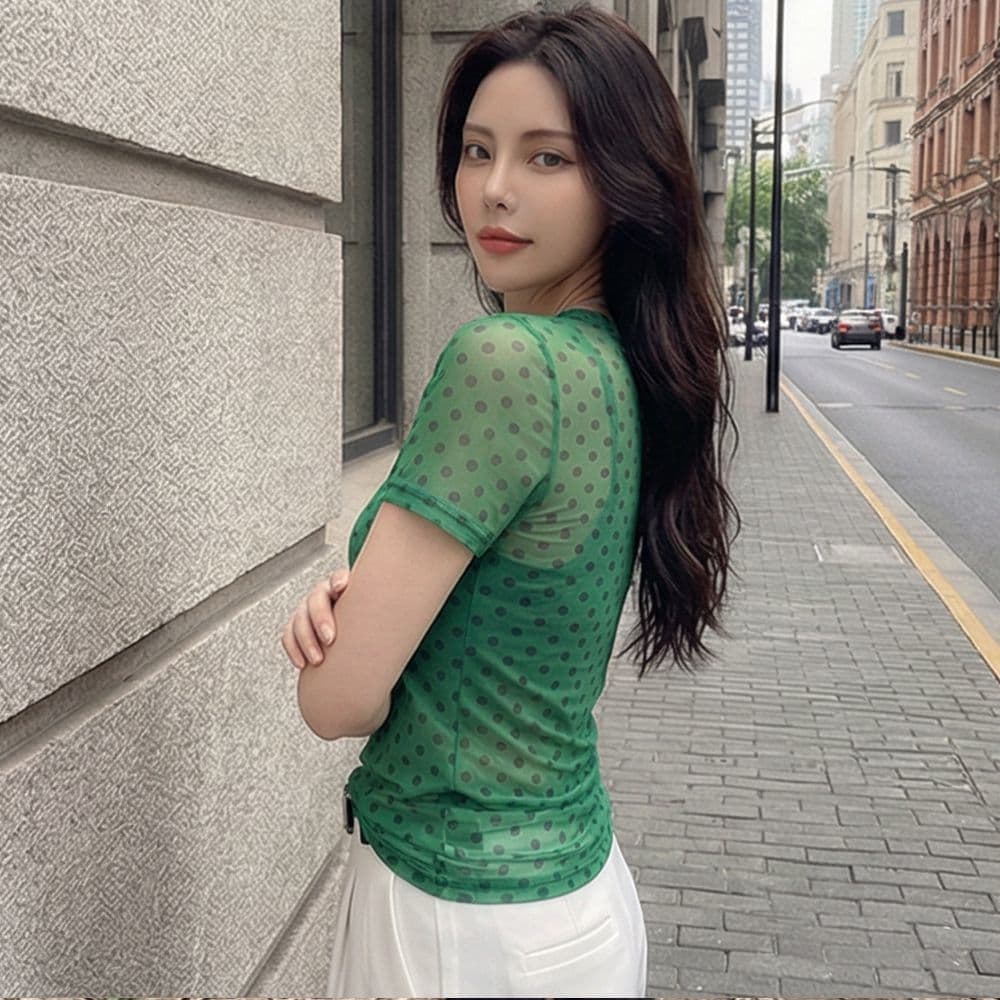 자외선 차단 의류 이중층 망사 폭발 외국 가스 루즈핏 맨위 새로운 티셔츠 패션 몸매 가꾸기 다용도 디스플레이 반팔 부드러운 실 상세 이미지 4