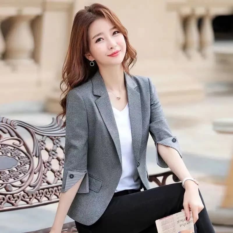 한국 스타일 작은 양복 여성 코트 새로운 한국 스타일 작은 키 7부 소매 비즈니스웨어 몸매 가꾸기 패션 정장 재킷 상세 이미지 6